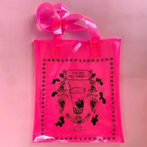 ALFRED COFFEE & TEA — (NWOT) Neon Pink PVC Tote